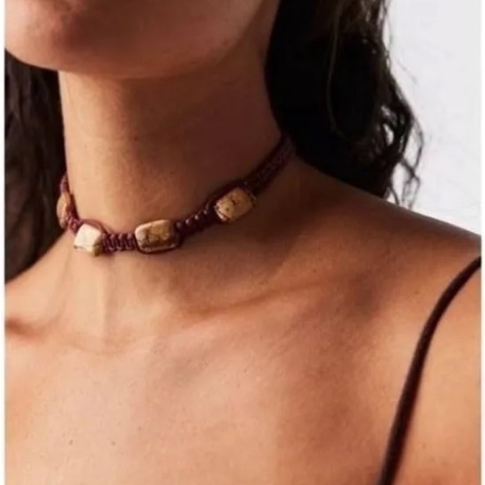 NWT Free People Natural Stone Necklace Choker